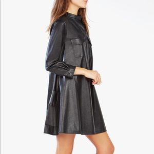 BCBGmaxazria emilee faux leather dress size m
